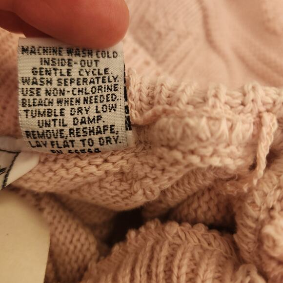 A Knitch Above by Spar Knitwear Women's Med Pink Knit Sweater Mock Neck Cotton - Picture 10 of 10